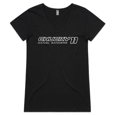 22 Chucky Womens V-Neck T-Shirt - Black