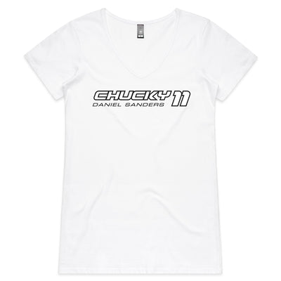 22 Chucky Womens V-Neck T-Shirt - White